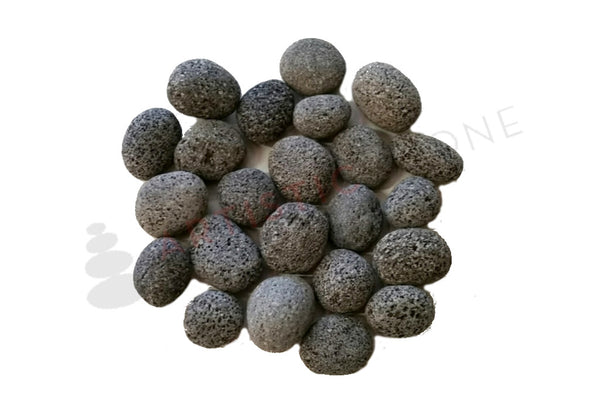 Black Lava Stone (non-polished) 40-60mm Black lava pebbles Perth WA Malaga dark grey rocks | ARTISTIC STONE MALAGA