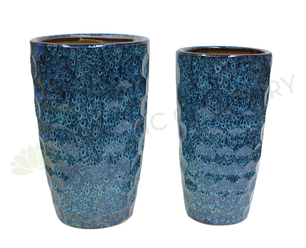 Peacock Pattern Round - Blue (Ceramic) (Code: CER008)