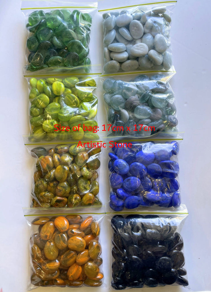Multicolor Glass Rocks Decorative Glass Rocks 25-60mm 8 Colours for craft projects fish tanks ...