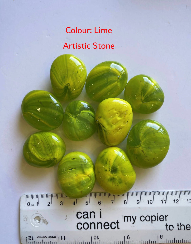 Lime - Decorative Glass Rocks 25-60mm 8 Colours for craft projects fish tanks aquarium | ARTISTIC STONE MALAGA PERTH