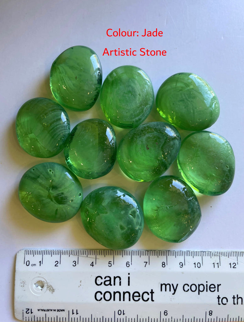 Jade - Decorative Glass Rocks 25-60mm 8 Colours for craft projects fish tanks aquarium | ARTISTIC STONE MALAGA PERTH