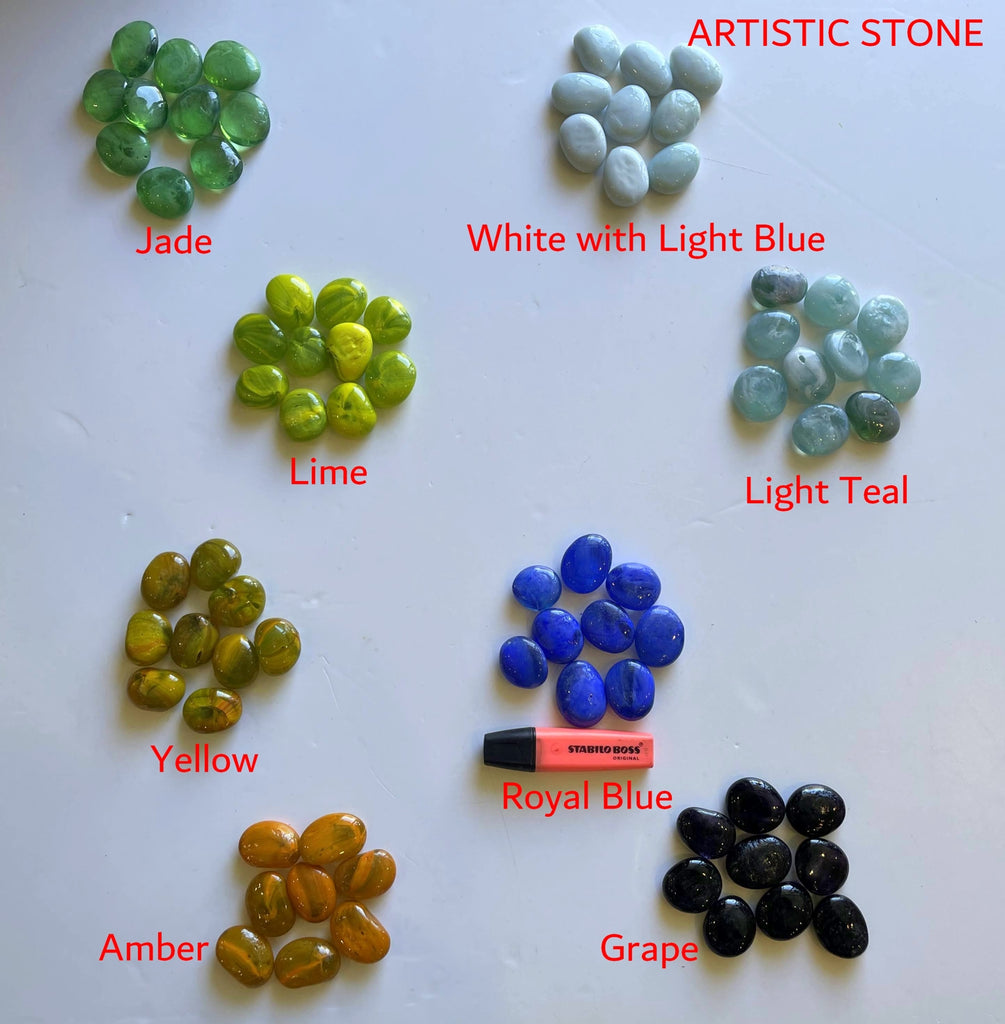 Decorative Glass Rocks 25-60mm 8 Colours for craft projects fish tanks ...