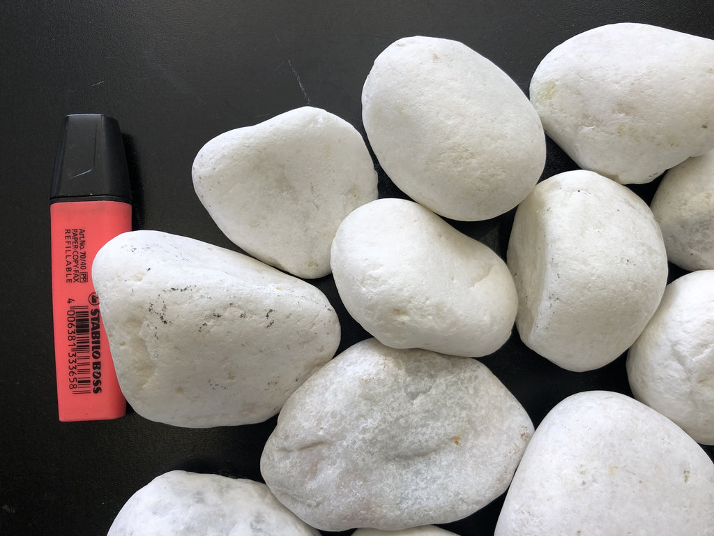 White Pebbles XXL 60-110mm - Landscape stone Perth Garden Rocks Perth WA Malaga | ARTISTIC STONE PERTH