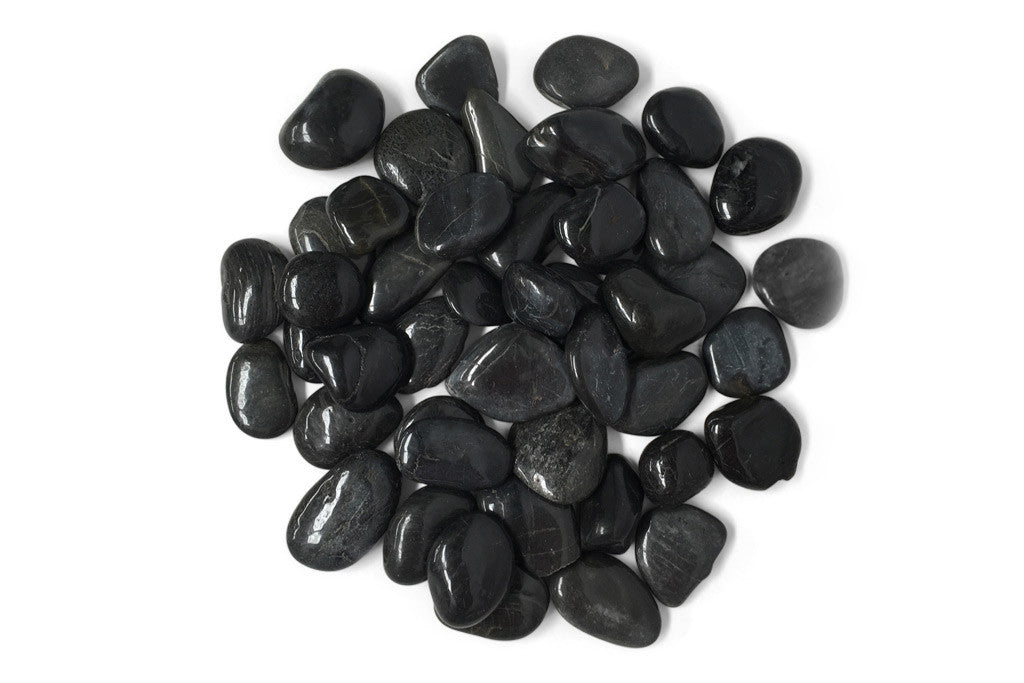 Polished Shiny Black River Stones 40-70mm - Perth Pebbles | ARTISTIC STONE PERTH